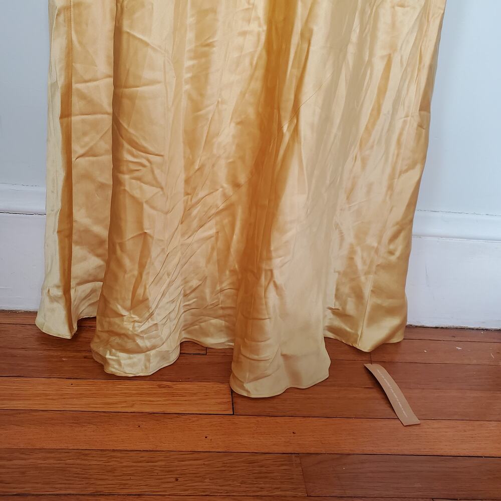 Reformation Jeany Silk Halter Open Back Maxi Dress Sunshine Satin Yellow Size XL - Picture 10 of 15